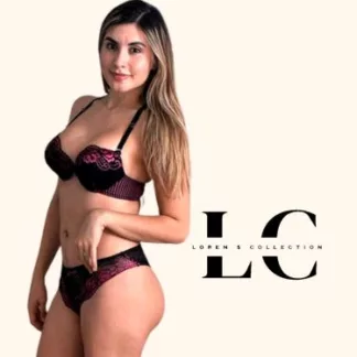Conjunto de brasier con copa de realce con arcor Ref 112101