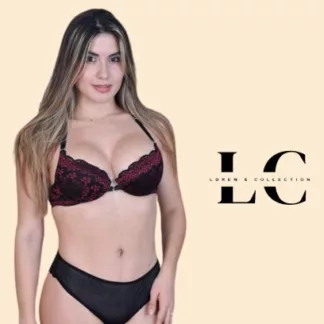 Conjunto de brasier con copa de realce con arco Ref 112601